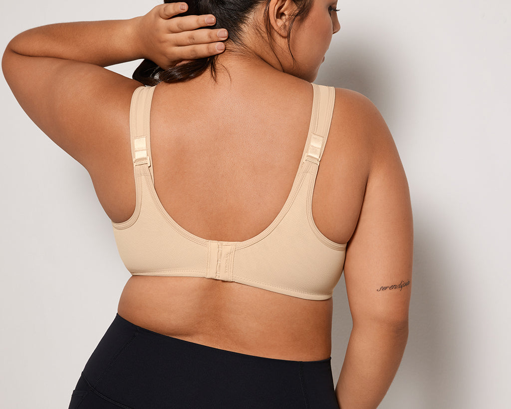 Women's High Impact Sports Bra Beige @model_info:A2