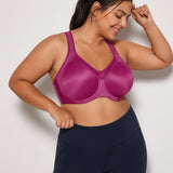 Women's Racerback Underwire Sport Bra Magenta Purple