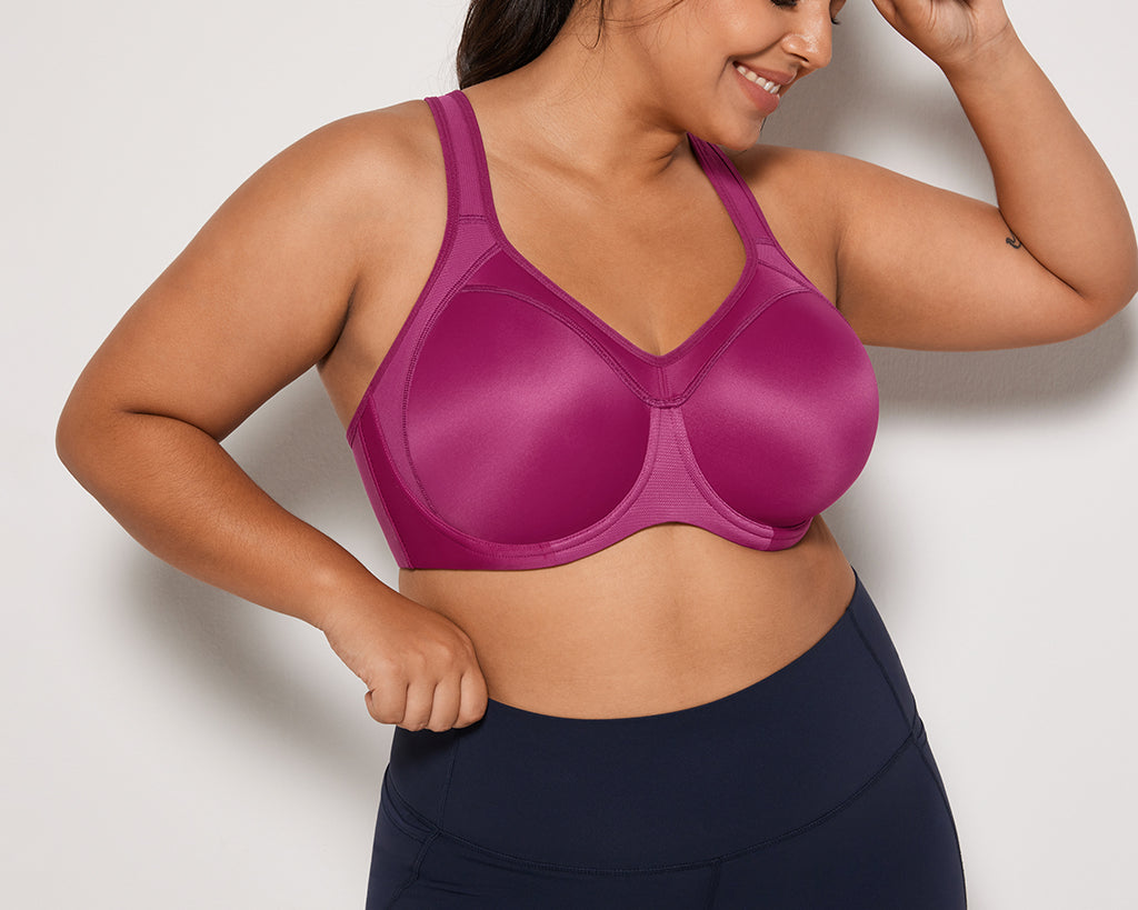 Women's Racerback Underwire Sport Bra Magenta Purple