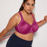 Women's Racerback Underwire Sport Bra Magenta Purple