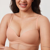 Women's Everyday Wireless Push Up Bra Blush Beige
