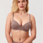 Women's Everyday Wireless Push Up Bra Brown Purple