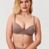Women's Everyday Wireless Push Up Bra Brown Purple