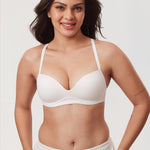 Women's Everyday Wireless Push Up Bra Coconut White