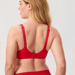 Women's Everyday Wireless Push Up Bra Deep Red