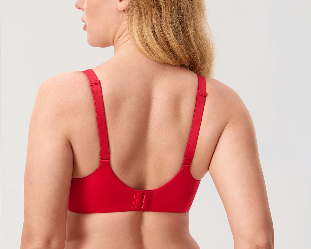 Women's Everyday Wireless Push Up Bra Deep Red