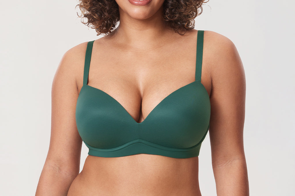 Women's Everyday Wireless Push Up Bra Midnight Emerald