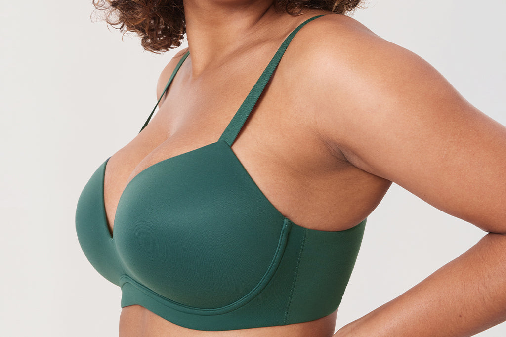 Women's Everyday Wireless Push Up Bra Midnight Emerald