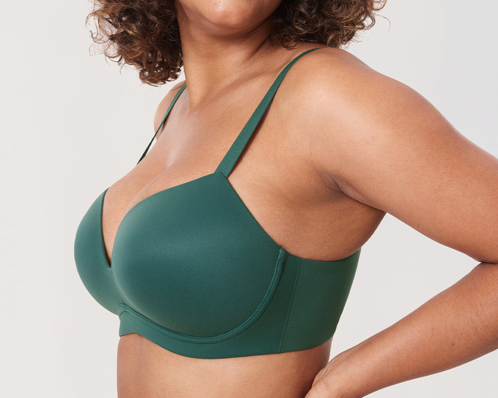 Women's Everyday Wireless Push Up Bra Midnight Emerald