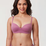 Women's Everyday Wireless Push Up Bra Smoke Rose