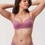 Women's Everyday Wireless Push Up Bra Smoke Rose