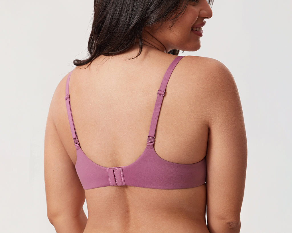 Women's Everyday Wireless Push Up Bra Smoke Rose