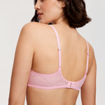 Women's Lace Balconette Underwire Bra Peach Pink @model_info:ES2