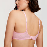 Women's Lace Balconette Underwire Bra Peach Pink @model_info:ES2