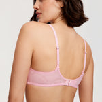 Women's Lace Balconette Underwire Bra Peach Pink
