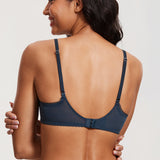 Women's Lace Balconette Underwire Bra Military Blue