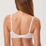 Women's Eyelash Lace Balconette Bra Coconut White @model_info:ESA2