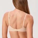Women's Eyelash Lace Balconette Bra Beige @model_info:ESA2