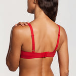 Women's Underwire Balconette Bra Lipstick Red