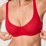 Women's Underwire Balconette Bra Lipstick Red @model_info:ESA3