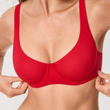 Women's Underwire Balconette Bra Lipstick Red @model_info:ESA3