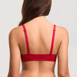 Women's Sexy Mesh Dotted Front Closure Bra Lipstick Red