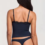 Women's Lace V Neck Double Lined Camisole Top True Navy