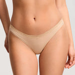 Women's V-waisted Lace Thongs 3 Pack Warm Beige (3pack)