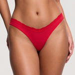 Women's V-waisted Lace Thongs 3 Pack Chic 7 (3pack)