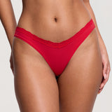 Women's V-waisted Lace Thongs 3 Pack Chic 7 (3pack)