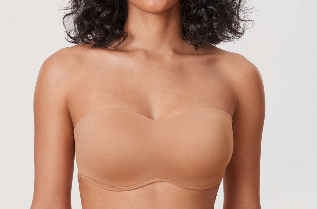 Women's Bandeau Strapless Bra Gravel Beige
