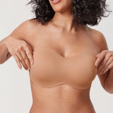 Women's Bandeau Strapless Bra Gravel Beige