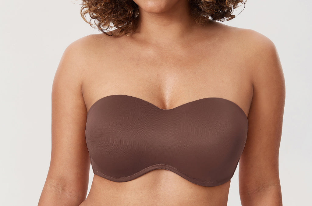 Women's Bandeau Strapless Bra Gravel Beige