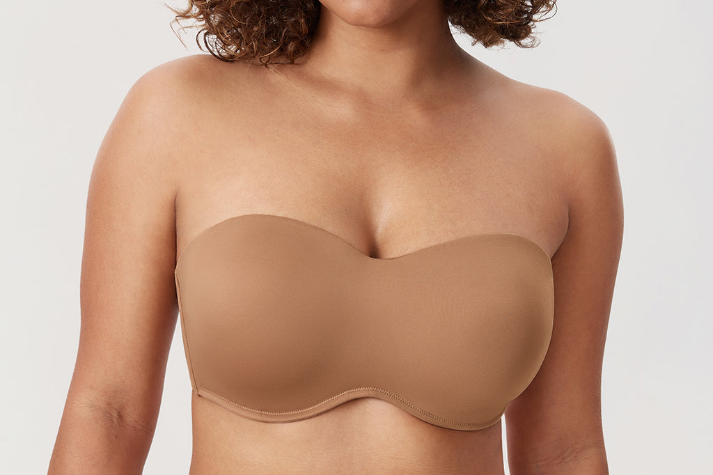 Women's Bandeau Strapless Bra Gravel Beige