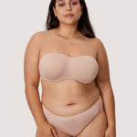 Women's Bandeau Strapless Bra Gravel Beige
