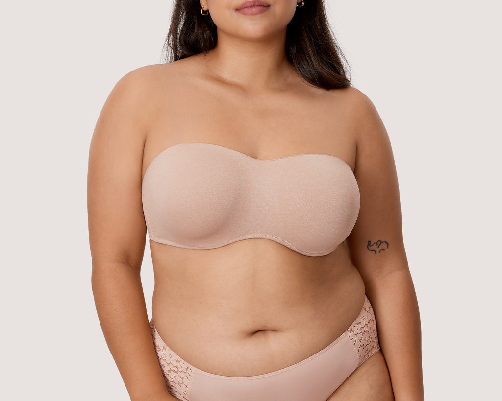 Women's Bandeau Strapless Bra Gravel Beige