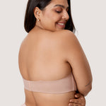Women's Bandeau Strapless Bra Gravel Beige