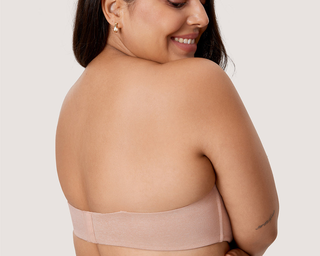 Women's Bandeau Strapless Bra Gravel Beige