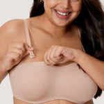 Women's Bandeau Strapless Bra Gravel Beige