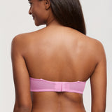 Women's Romantic Lace Strapless Bra Candy Pink