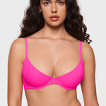 Women's Plunge Lightly Padded Demi Bra - Inbarely® Plus Rose Shocking