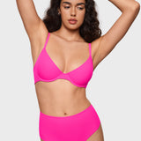 Women's Plunge Lightly Padded Demi Bra - Inbarely® Plus Rose Shocking