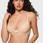 Women's Plunge Lightly Padded Demi Bra - Inbarely® Plus Warm Beige