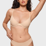 Women's Plunge Lightly Padded Demi Bra - Inbarely® Plus Warm Beige