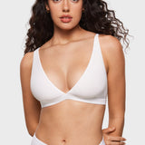 Women's Inbarely® Soft Deep V Triangle Bralette Brown Purple