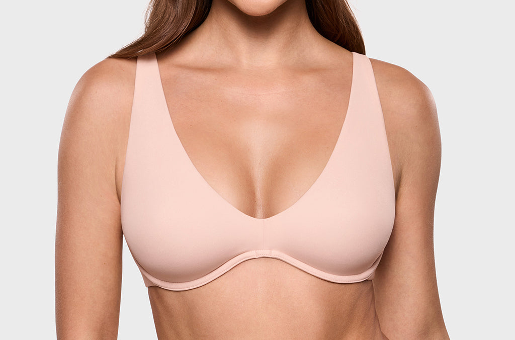 Women's Inbarely® Plus V Neck Unlined Bra - Wide Straps Gentle Rose