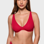 Women's Inbarely® Plus V Neck Unlined Bra - Wide Straps Lipstick Red