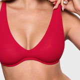 Women's Inbarely® Plus V Neck Unlined Bra - Wide Straps Lipstick Red
