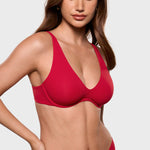 Women's Inbarely® Plus V Neck Unlined Bra - Wide Straps Lipstick Red