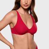 Women's Inbarely® Plus V Neck Unlined Bra - Wide Straps Lipstick Red